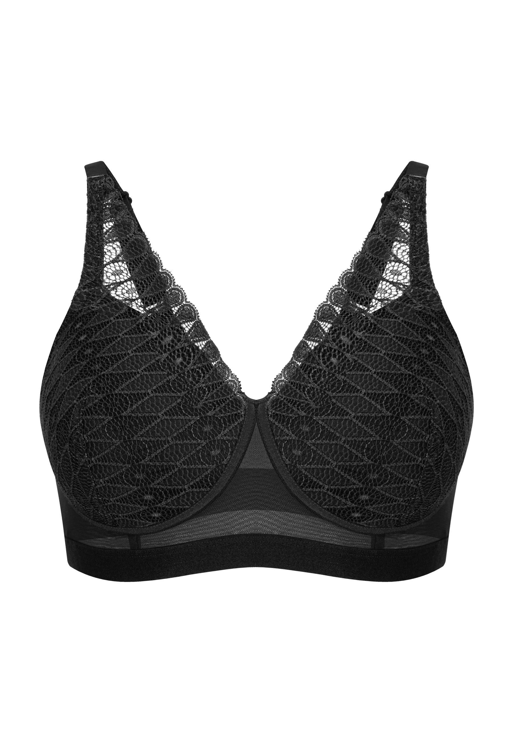 Voorzijde productafbeelding lambada prothese bh in de kleur zwart van het merk Megami