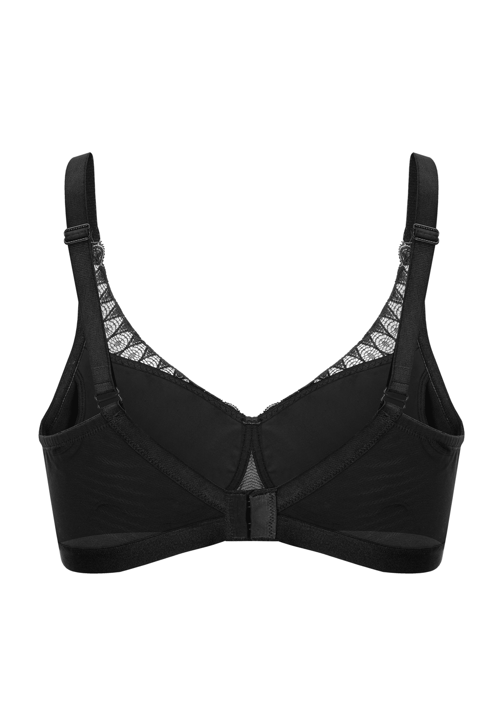 Achterzijde productafbeelding lambada prothese bh in de kleur zwart van het merk Megami