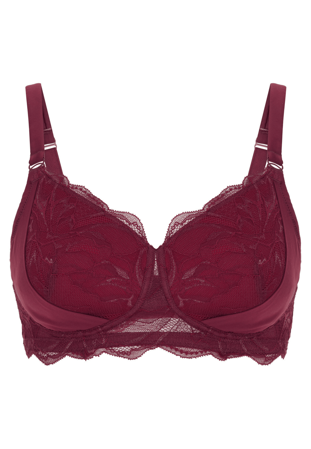 Voorzijde productafbeelding boston prothese bh in de kleur burgundy van het merk Megami