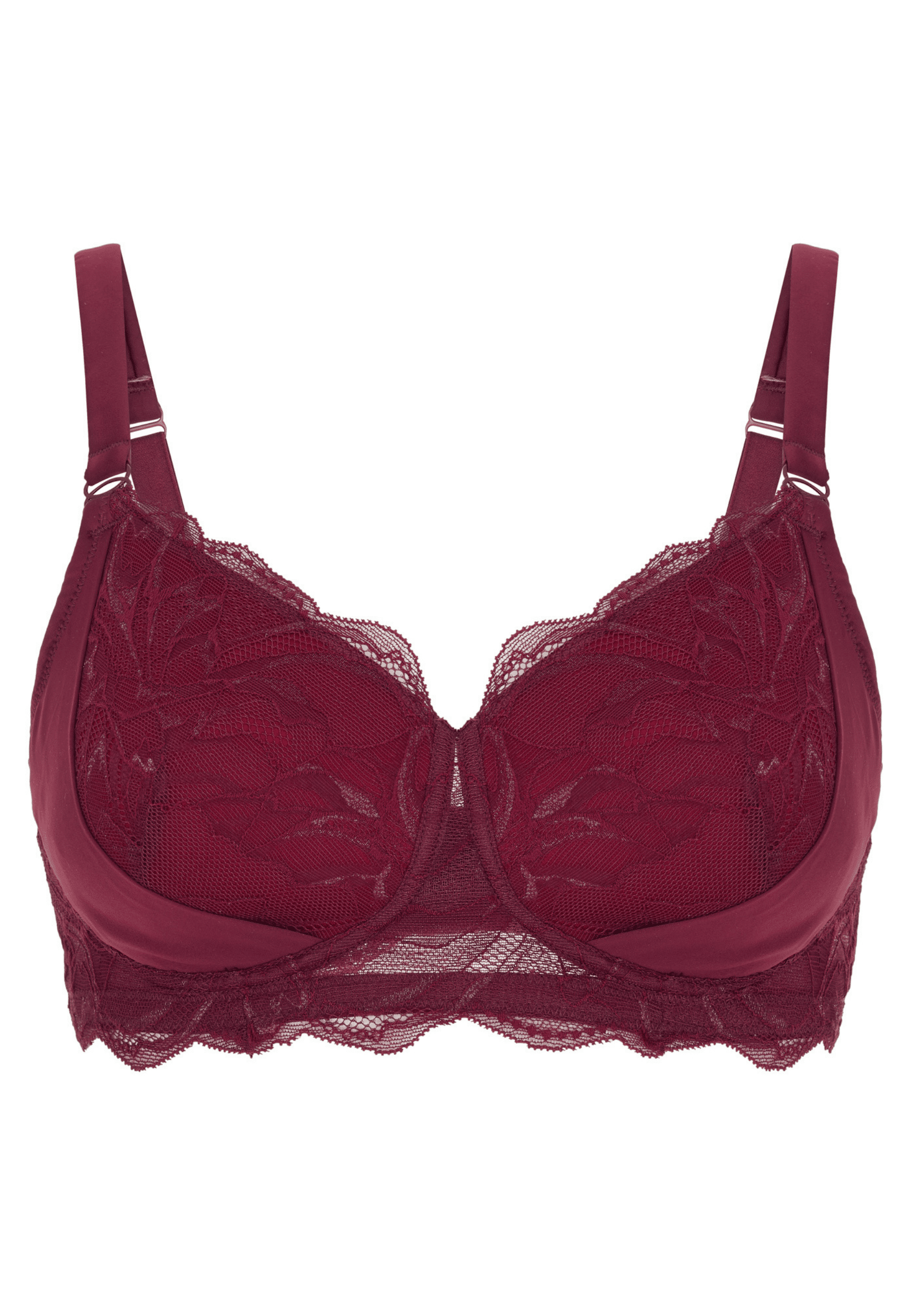 Voorzijde productafbeelding boston prothese bh in de kleur burgundy van het merk Megami