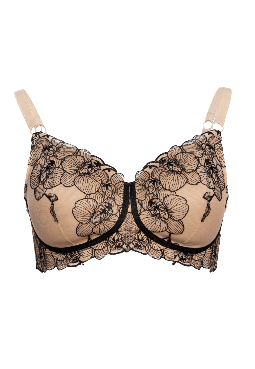 Voorzijde productafbeelding bloom prothese bh in de kleur beige van het merk Megami