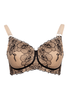 Voorzijde productafbeelding bloom prothese bh in de kleur beige van het merk Megami