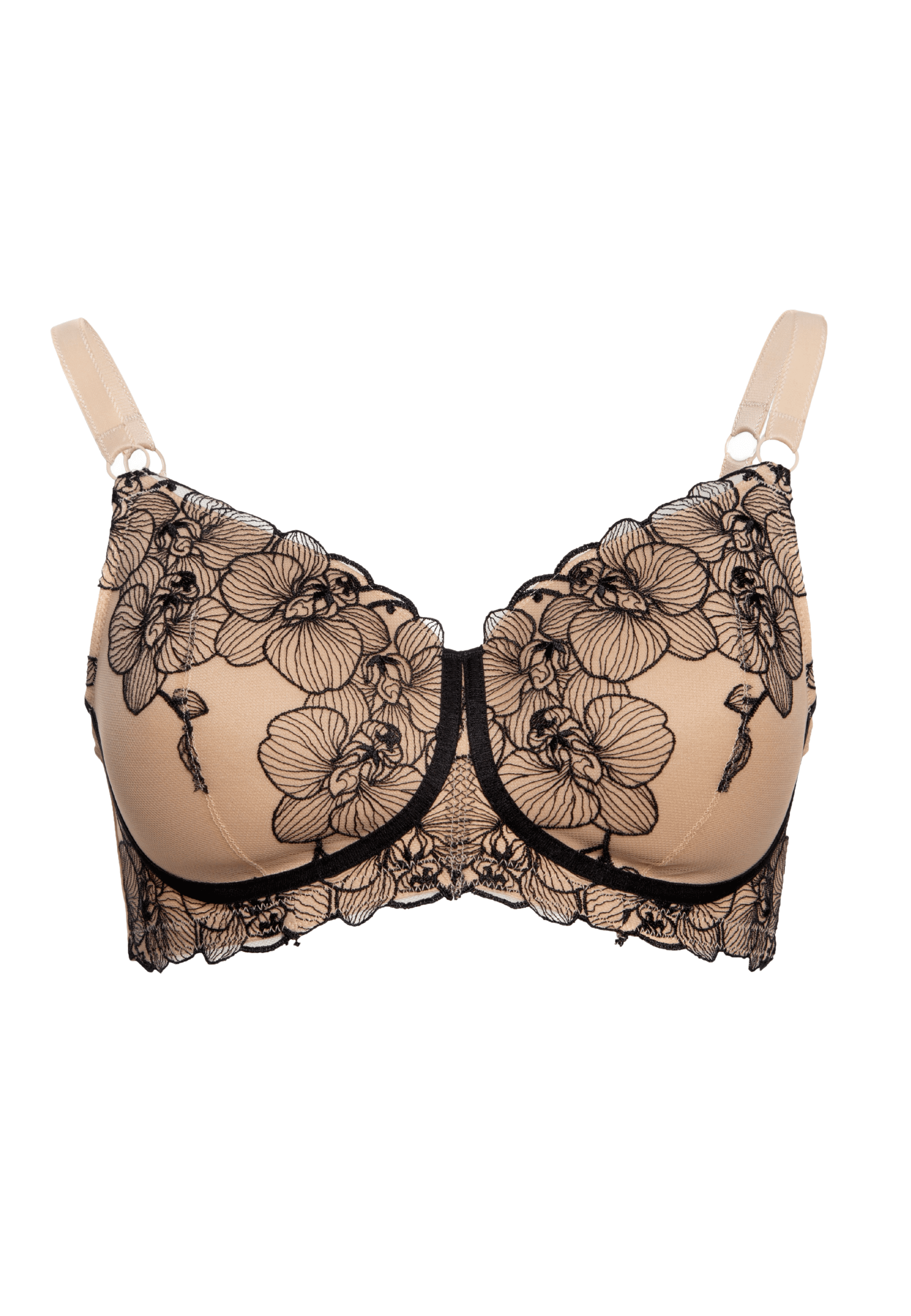 Voorzijde productafbeelding bloom prothese bh in de kleur beige van het merk Megami