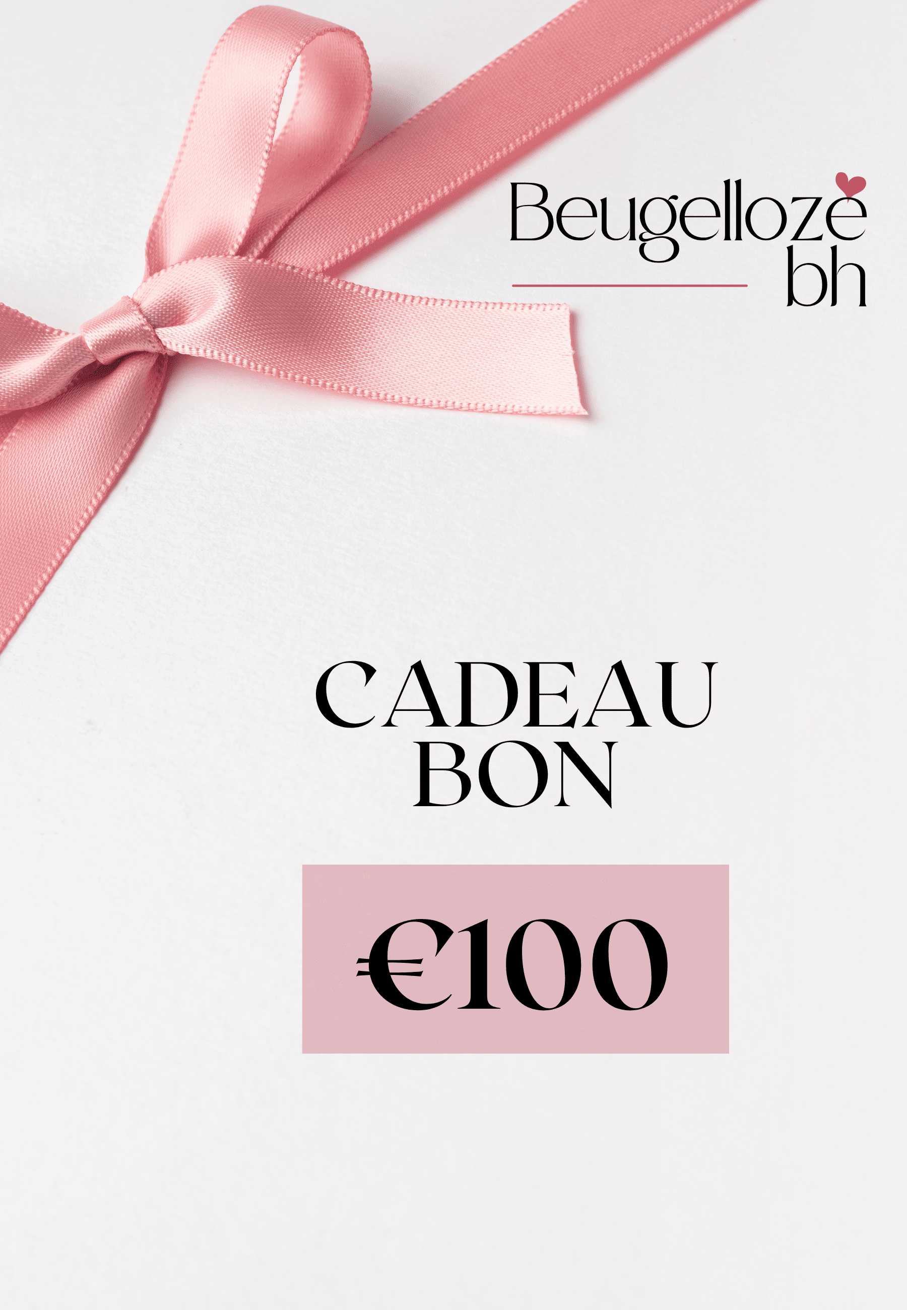 Afbeelding cadeaubon met een bedrag van €100,-
