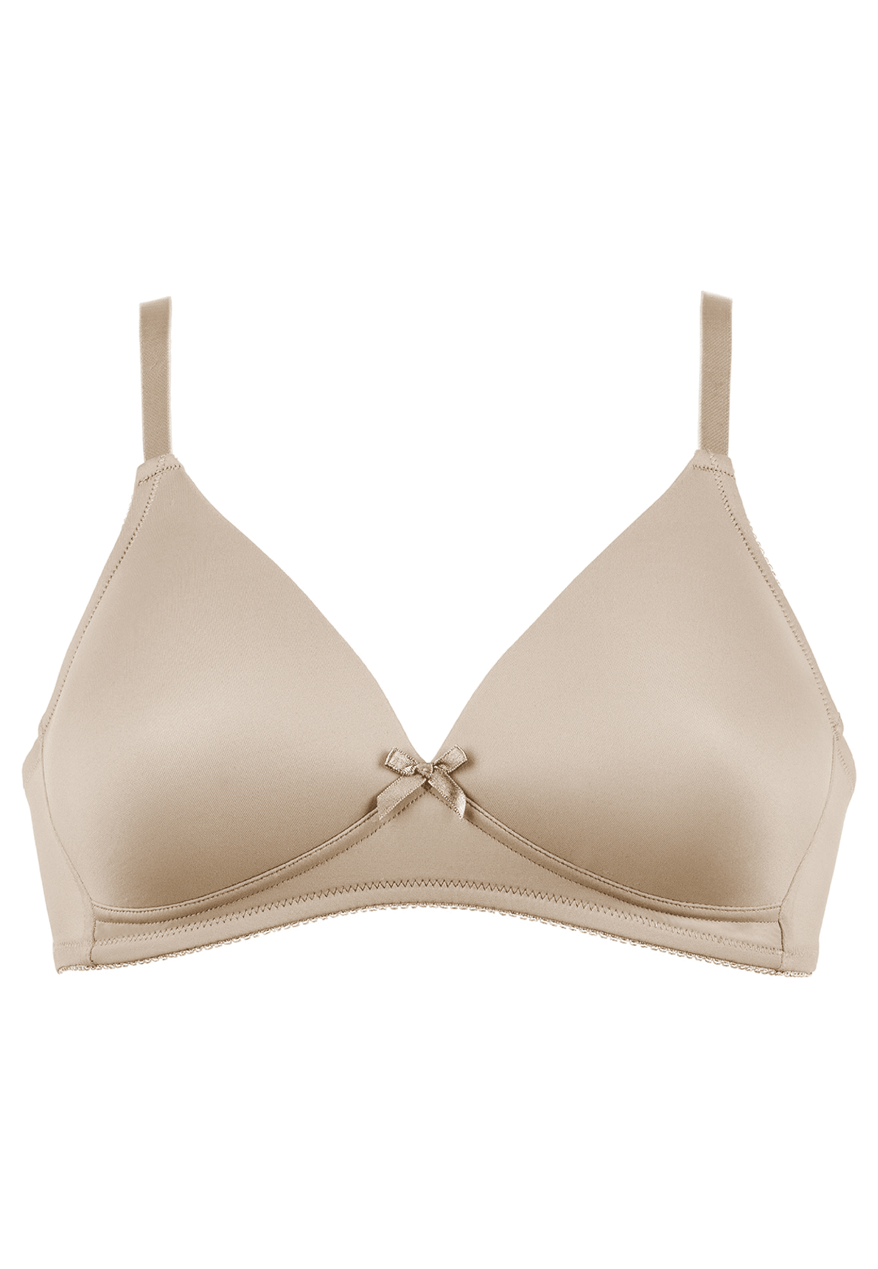 Voorzijde productafbeelding voorgevormde soft bh in de kleur beige van het merk Naturana