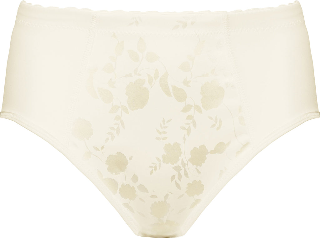 Voorzijde productafbeelding minimizer slip met bloemenpatroon in de kleur Ivoor van het merk Naturana