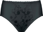 Voorzijde productafbeelding minimizer slip met bloemenpatroon in de kleur Zwart van het merk Naturana