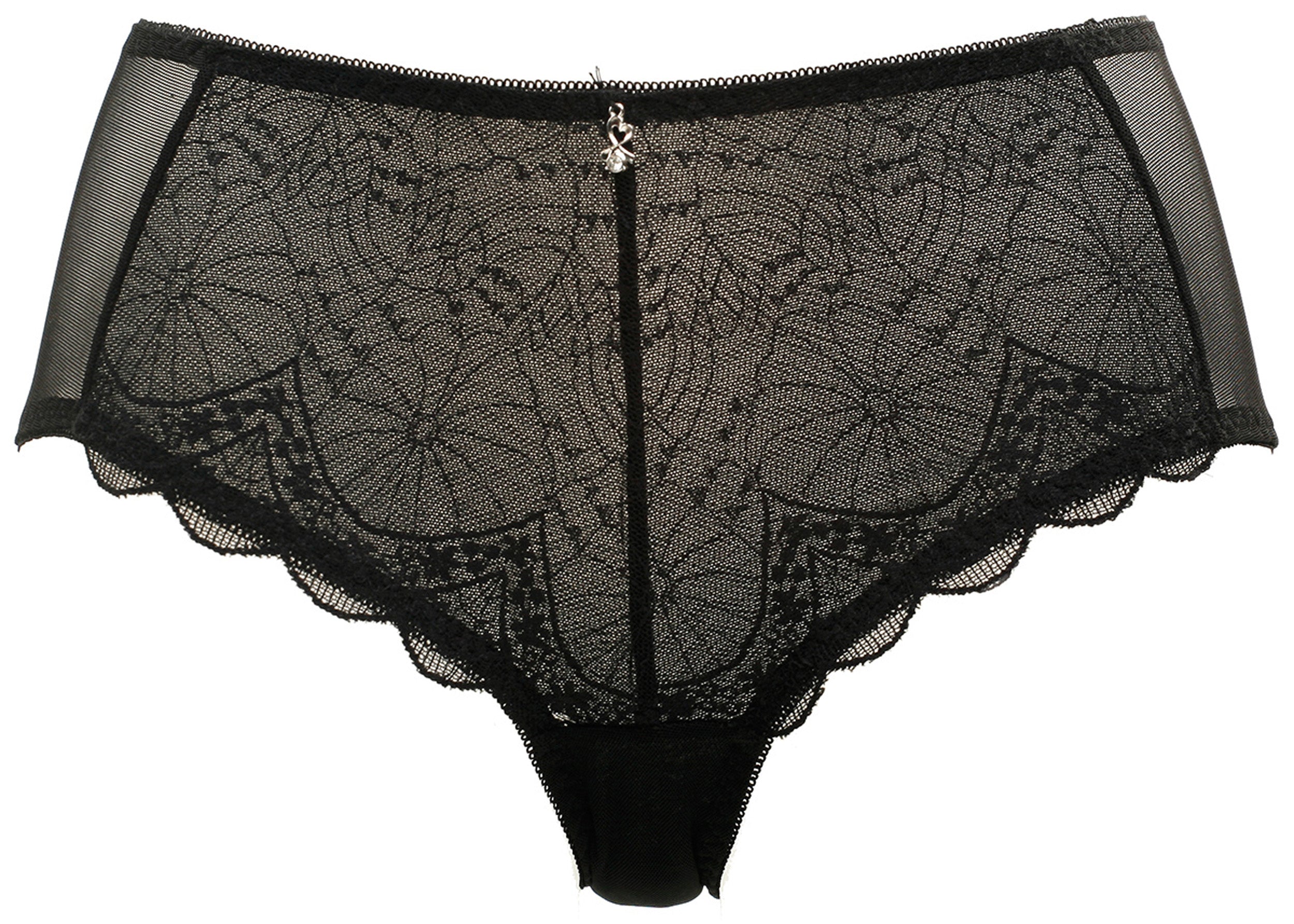 Voorzijde slip met kant in de kleur zwart van het merk Naturana