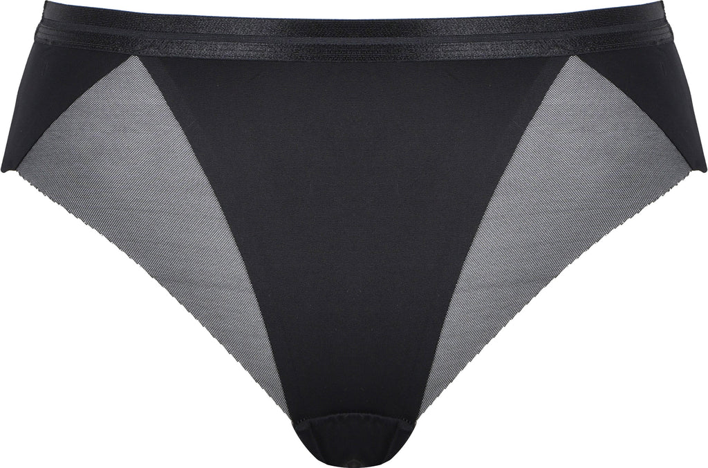 Voorzijde slip met mesh detail in de kleur zwart van het merk Naturana
