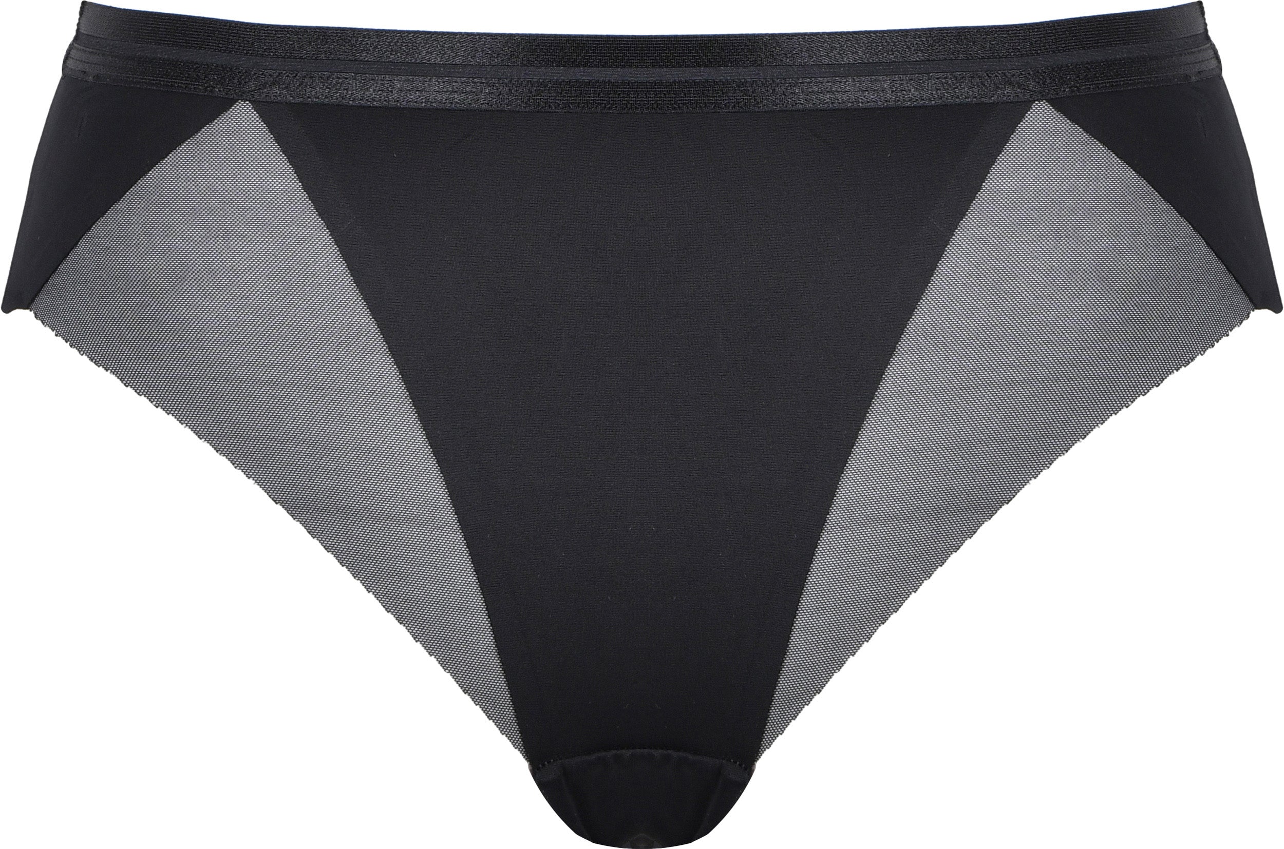 Voorzijde slip met mesh detail in de kleur zwart van het merk Naturana