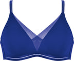 Voorzijde soft bh met mesh detail in de kleur indigo van het merk Naturana