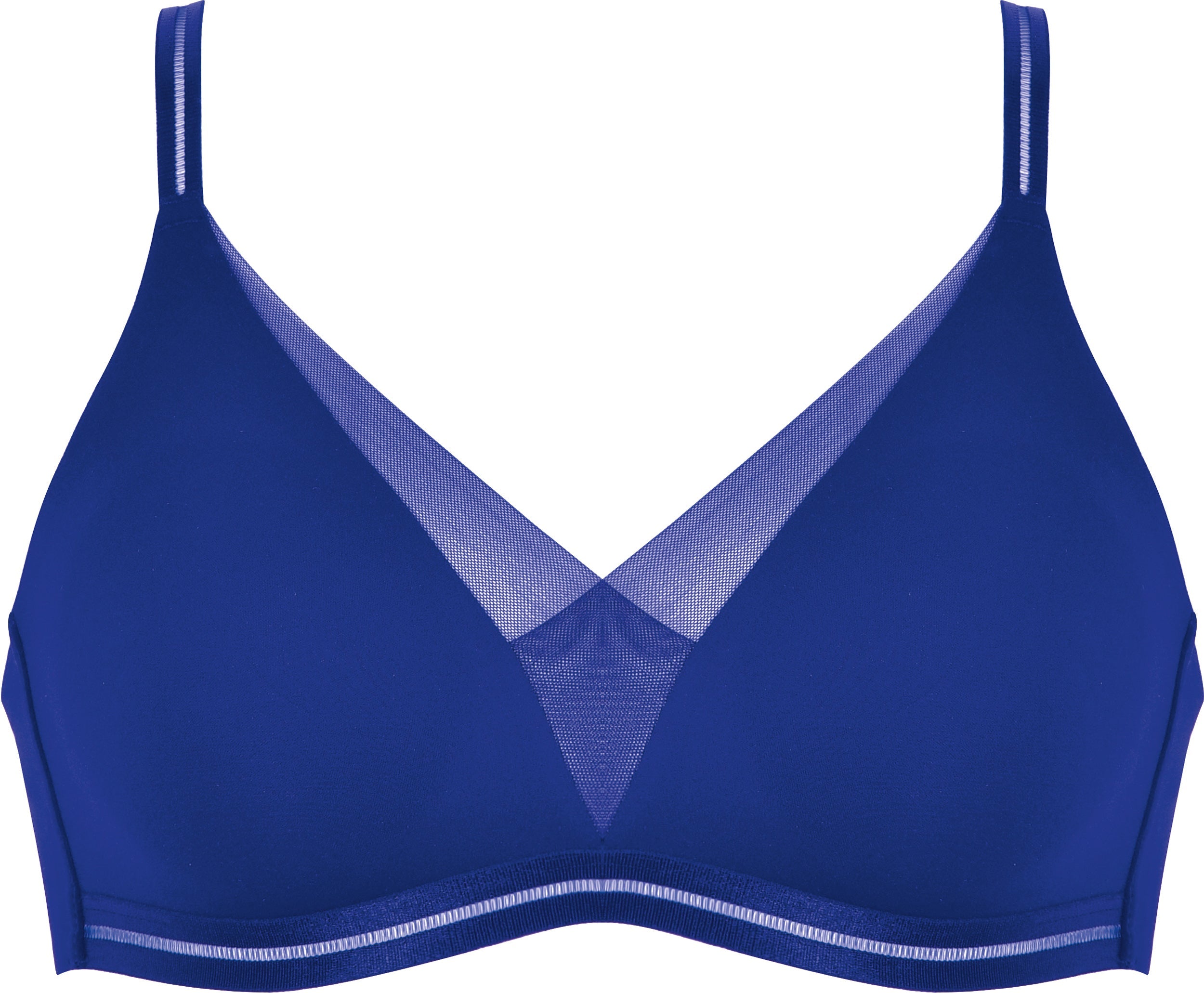 Voorzijde soft bh met mesh detail in de kleur indigo van het merk Naturana