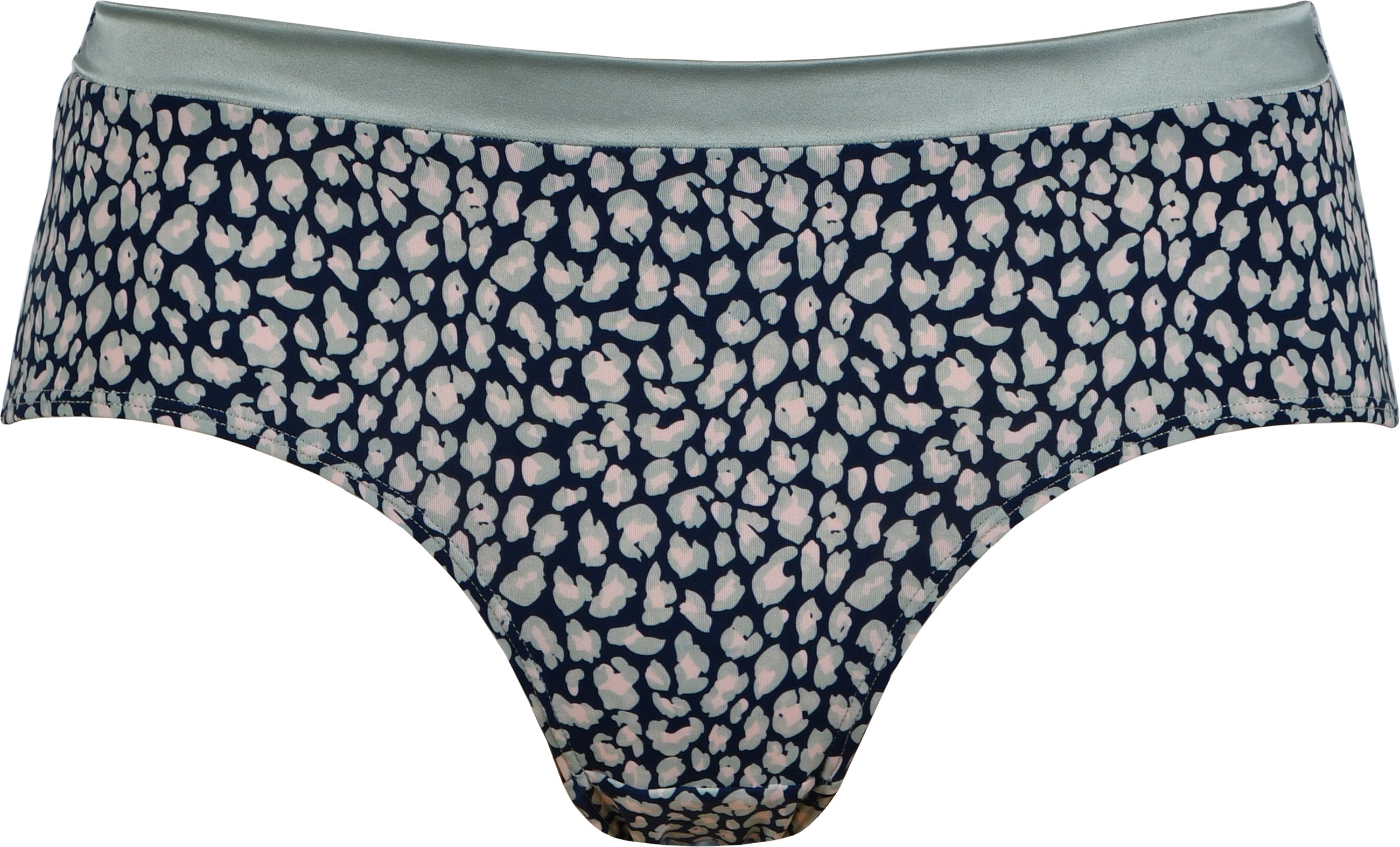 Voorzijde slip met glansband in de kleur leopard print van het merk Naturana