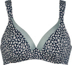 Voorzijde soft bh met glansband in de kleur leopard print van het merk Naturana