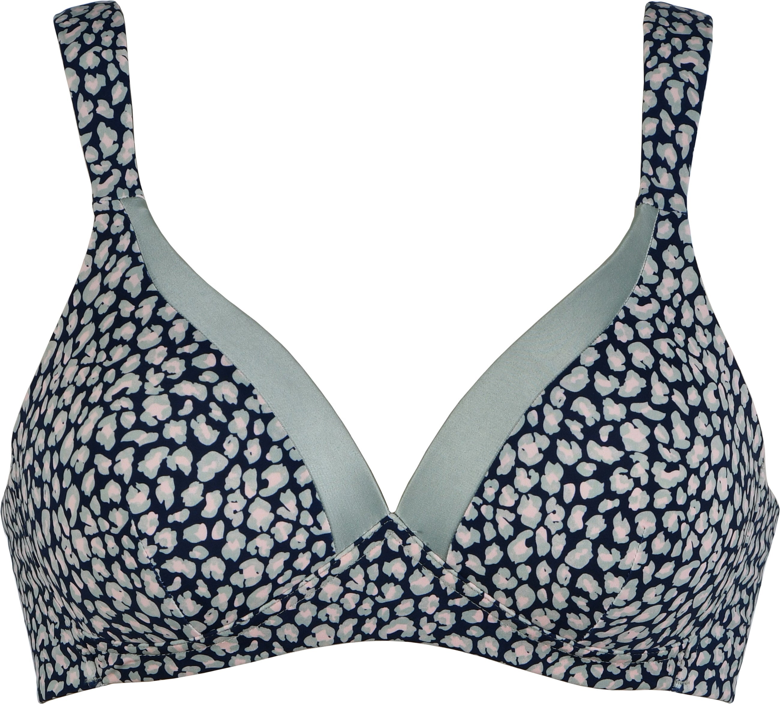 Voorzijde soft bh met glansband in de kleur leopard print van het merk Naturana