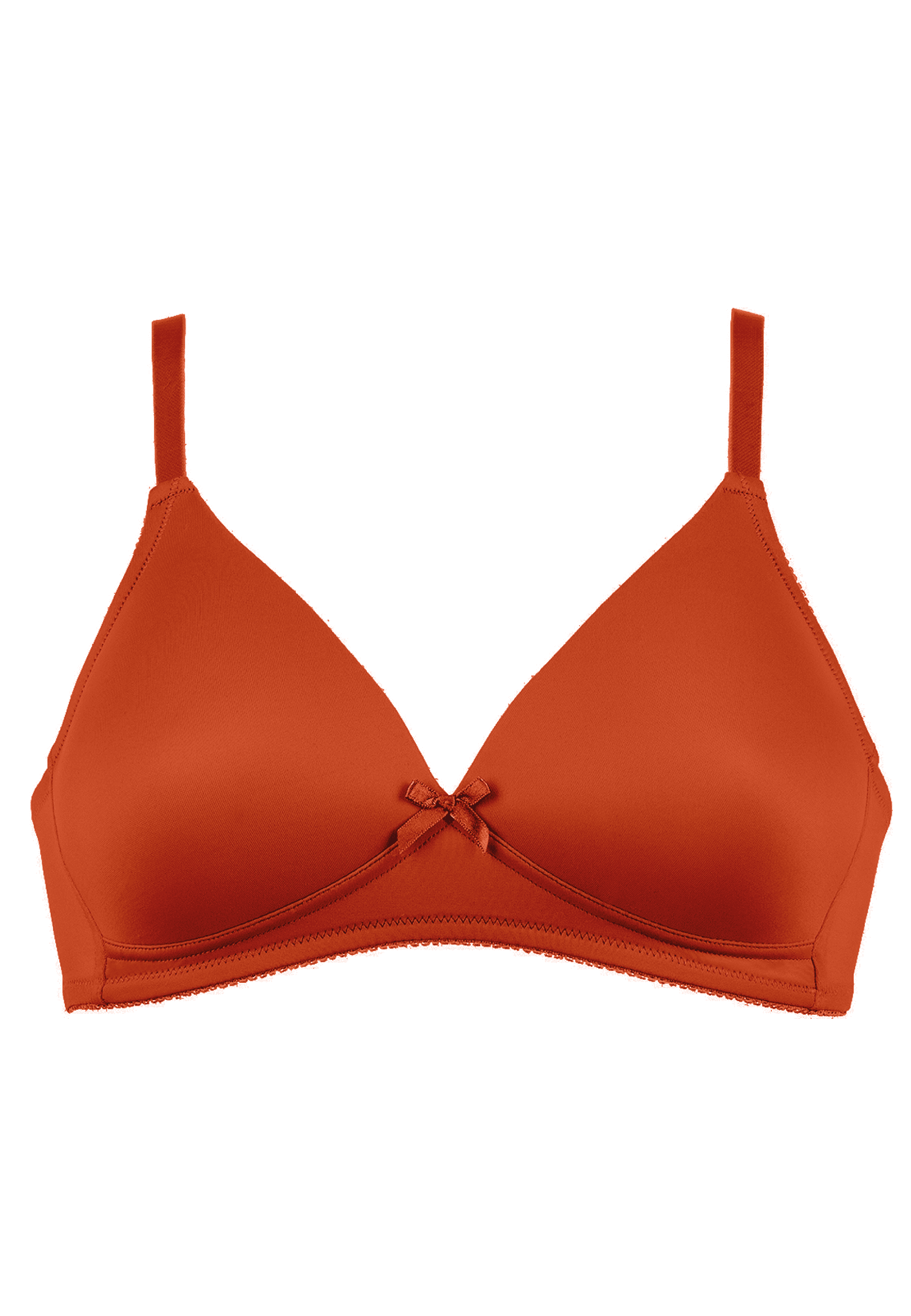 Voorzijde voorgevormde soft bh in de kleur orange saffron van het merk Naturana
