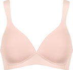 Voorzijde productafbeelding soft bh met brede bandjes in de kleur blush van het merk Naturana