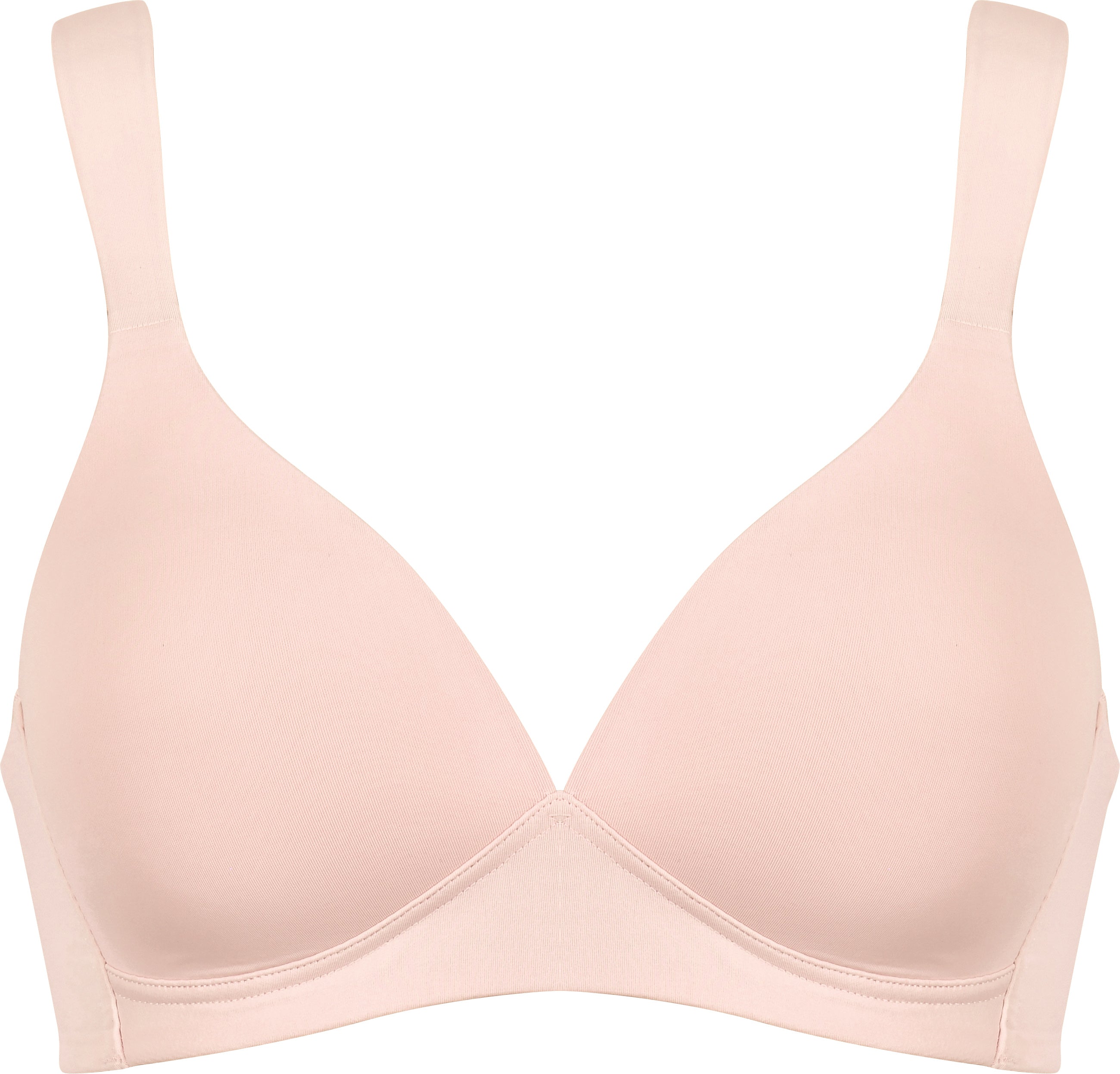 Voorzijde productafbeelding soft bh met brede bandjes in de kleur blush van het merk Naturana