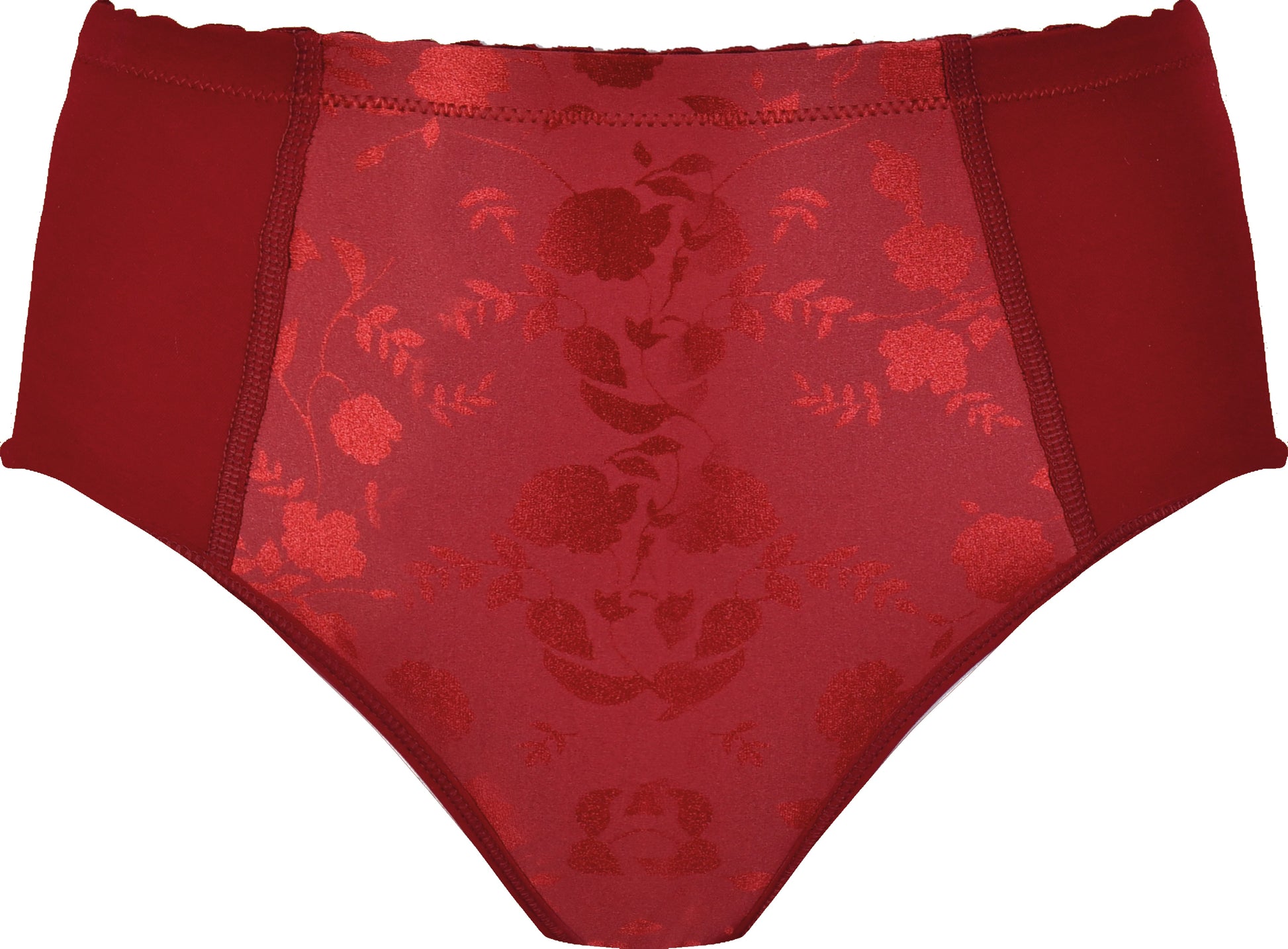 Voorzijde productafbeelding minimizer slip met bloemenpatroon in de kleur deep claret van het merk Naturana