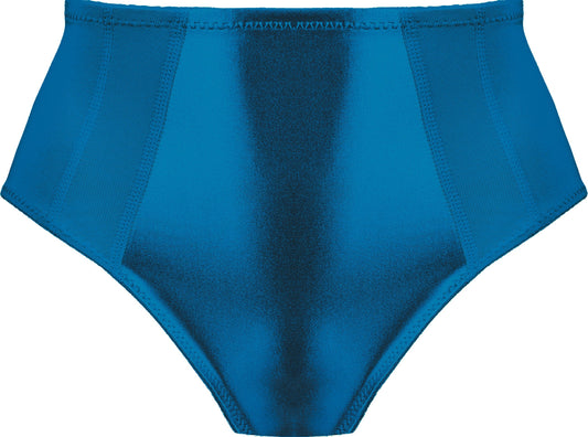 Voorzijde minimizer slip met glans in de kleur mykonos blue van het merk Naturana