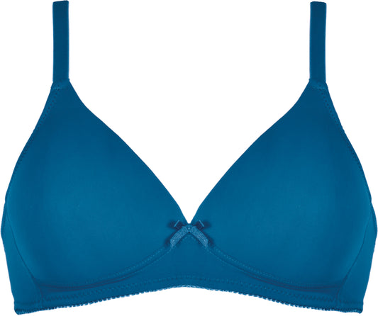 Voorzijde productafbeelding voorgevormde soft bh in de kleur mykonos blue van het merk Naturana