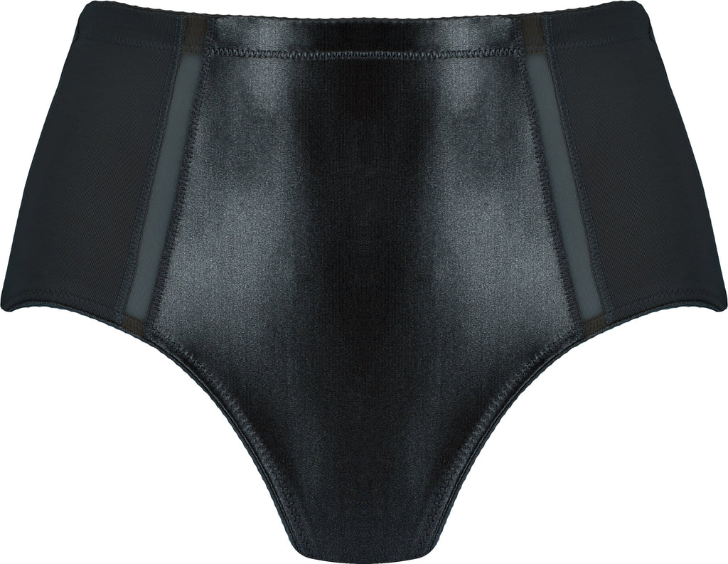 Voorzijde productafbeelding hoge minimizer slip met mesh detail in de kleur zwart van het merk Naturana