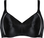 Voorzijde productafbeelding minimizer bh met mesh detail in de kleur zwart van het merk Naturana