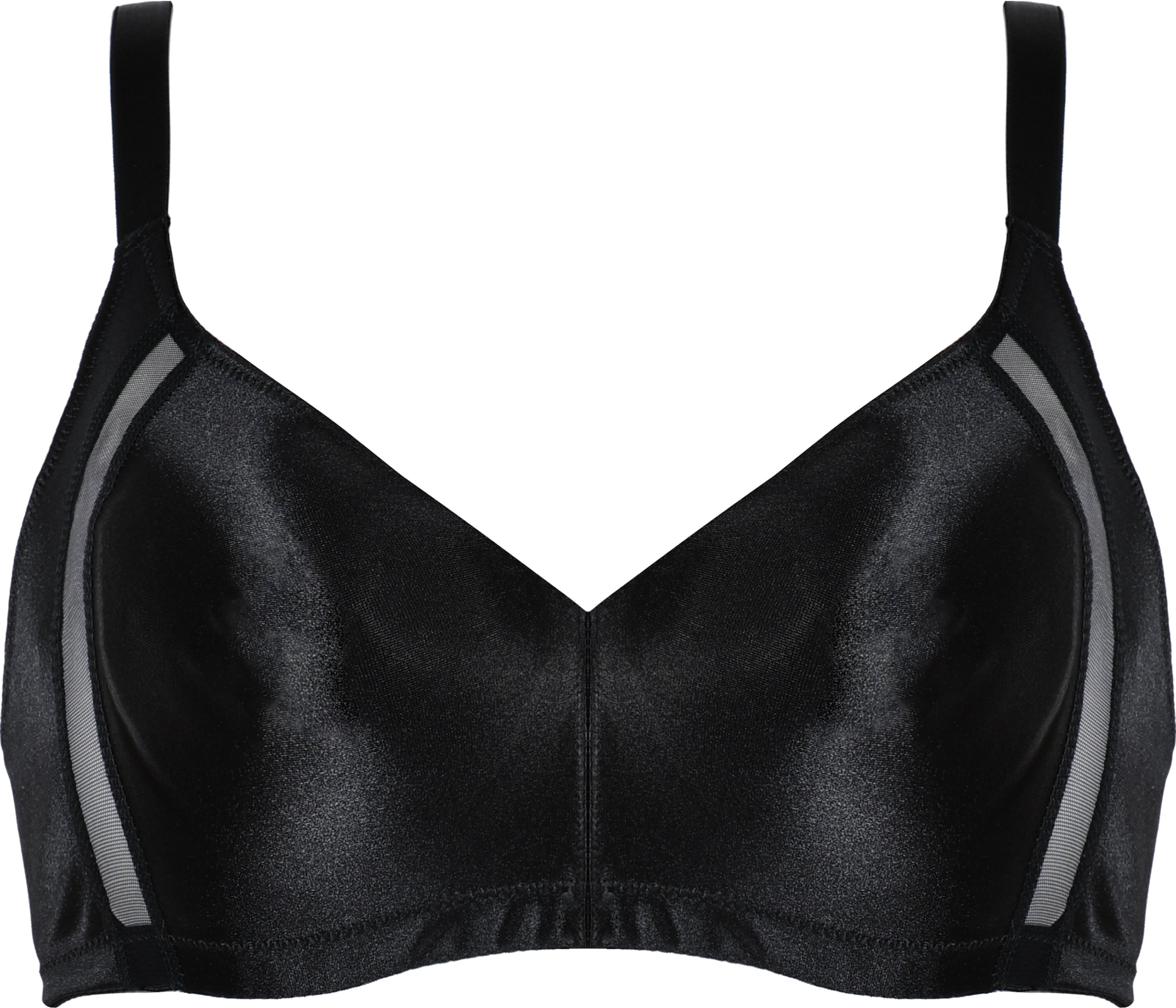 Voorzijde productafbeelding minimizer bh met mesh detail in de kleur zwart van het merk Naturana