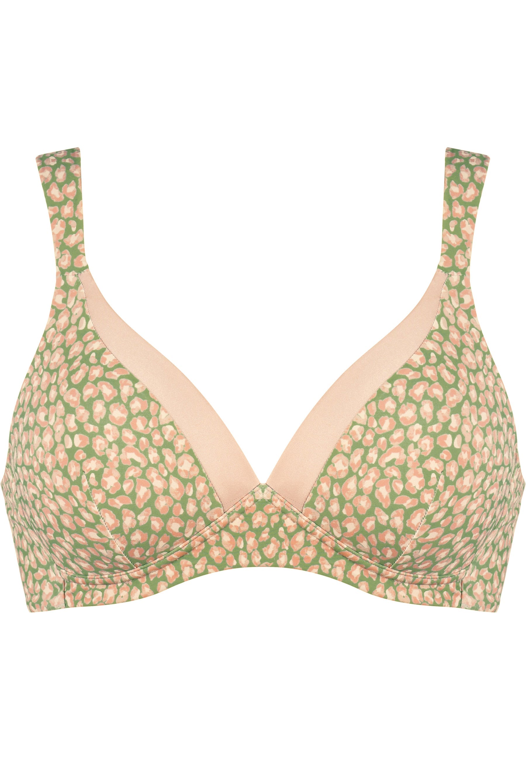 Voorzijde productafbeelding soft bh met glansband in de kleur rose olive van het merk Naturana