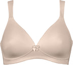 Voorzijde soft bh met brede bandjes in de kleur beige van het merk Naturana