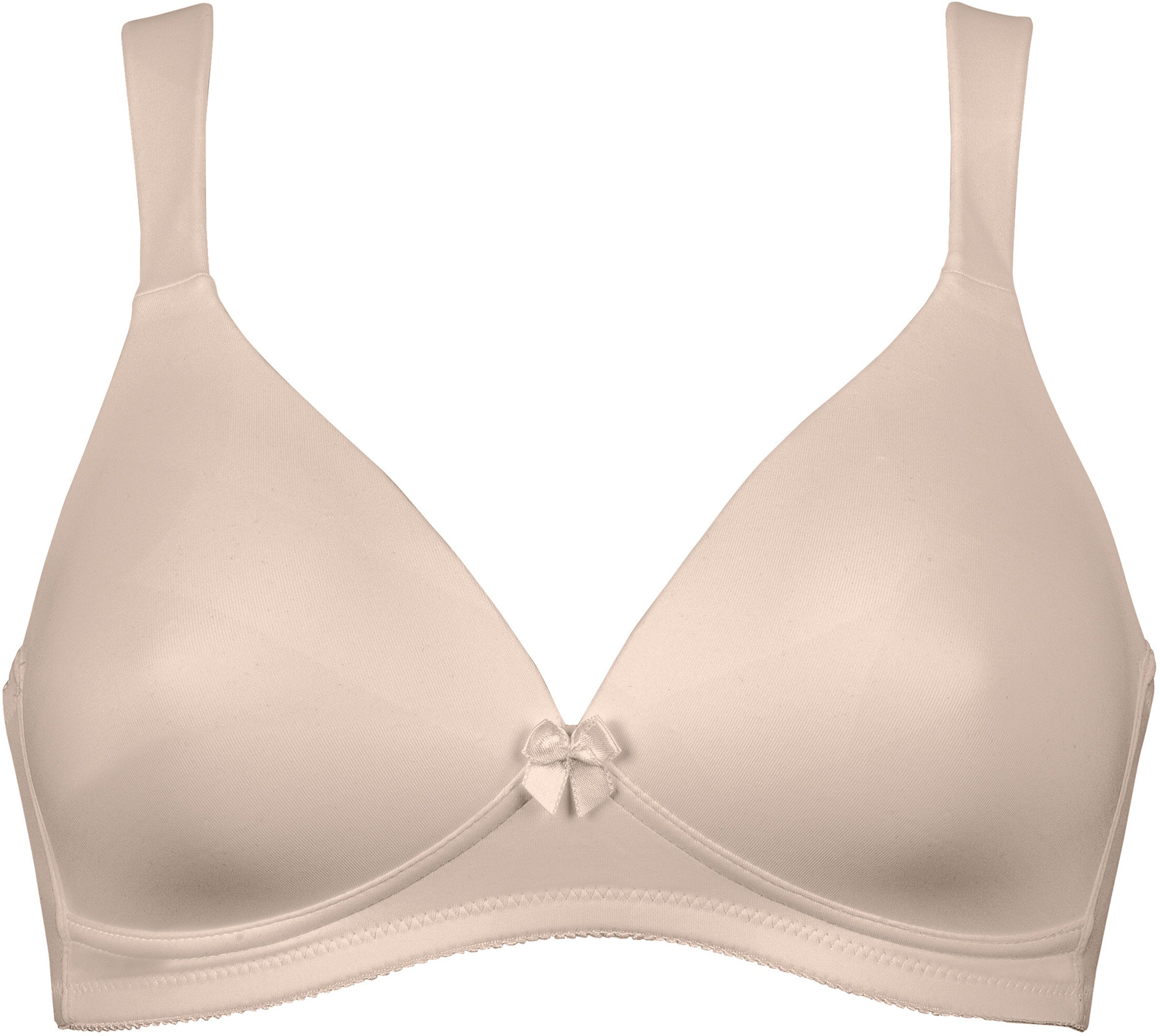 Voorzijde soft bh met brede bandjes in de kleur beige van het merk Naturana