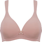 Voorzijde soft bh met brede bandjes in de kleur mellow rose van het merk Naturana