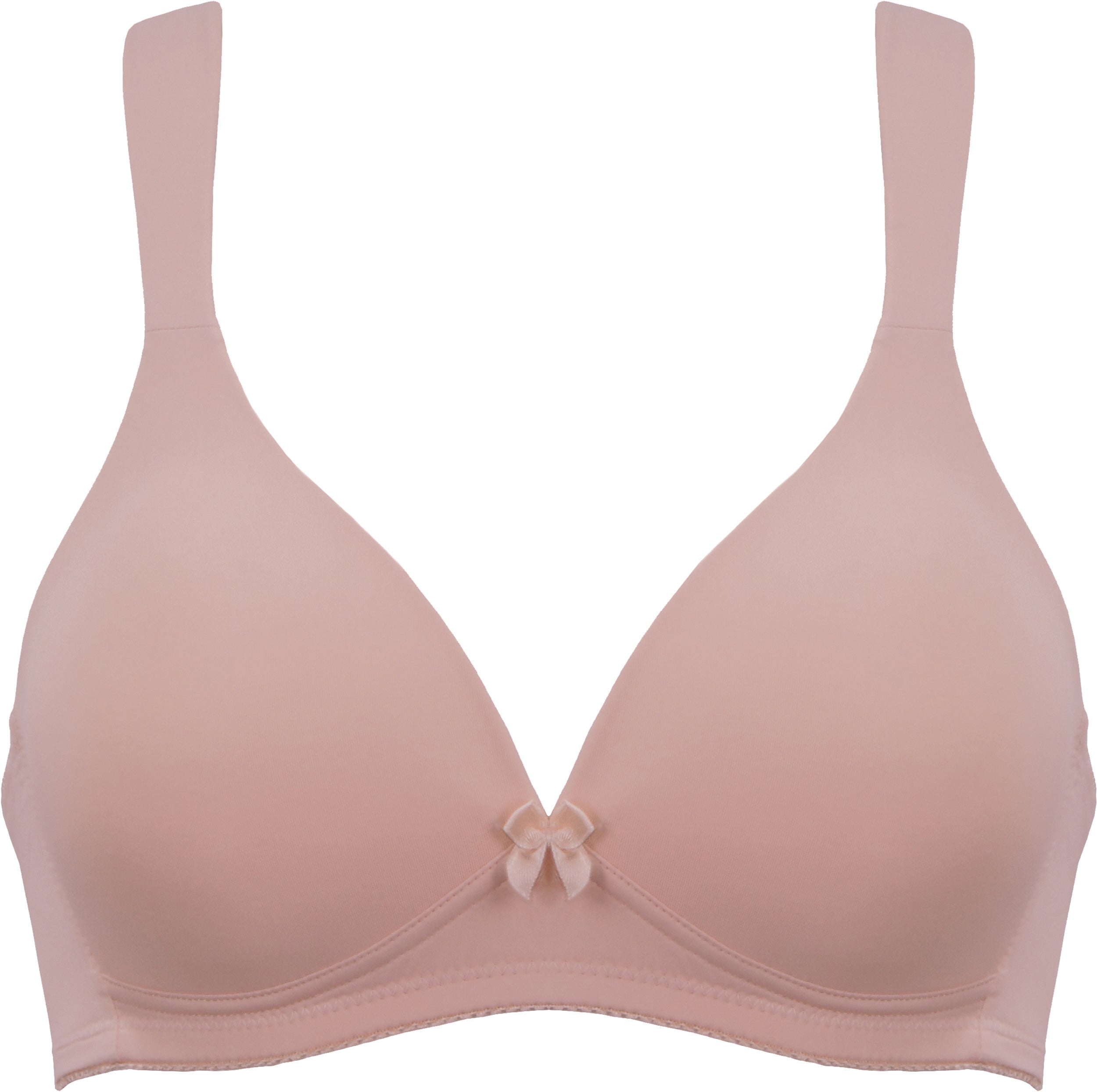 Voorzijde soft bh met brede bandjes in de kleur mellow rose van het merk Naturana