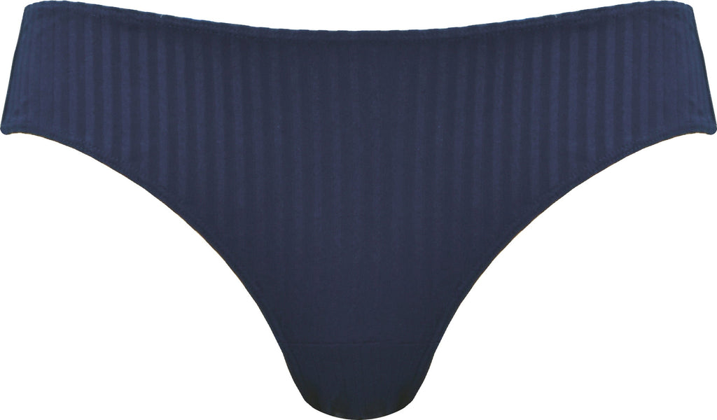 Voorzijde slip met strepen in de kleur navy van het merk Naturana