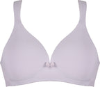 Voorzijde soft bh met brede bandjes in de kleur blueberry cream van het merk Naturana