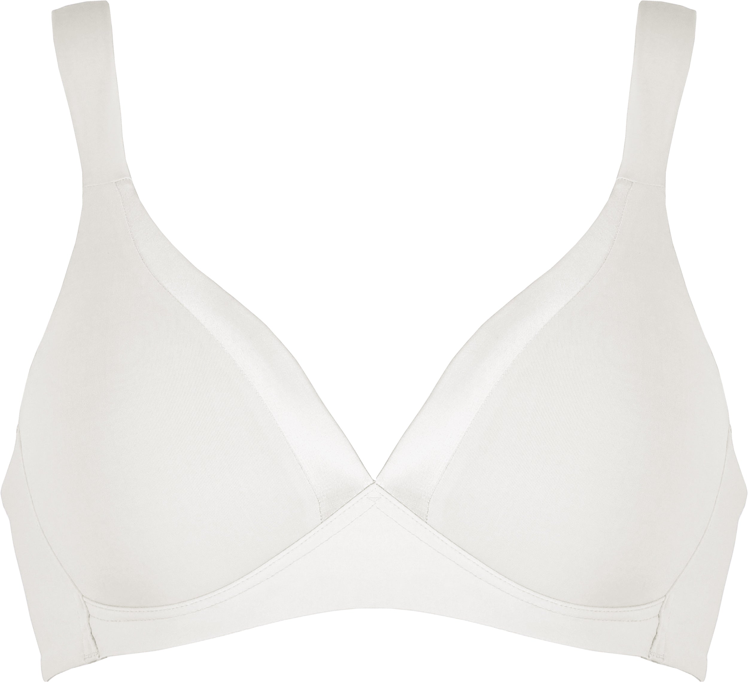 Voorzijde soft bh met glansband in de kleur ecru van het merk Naturana