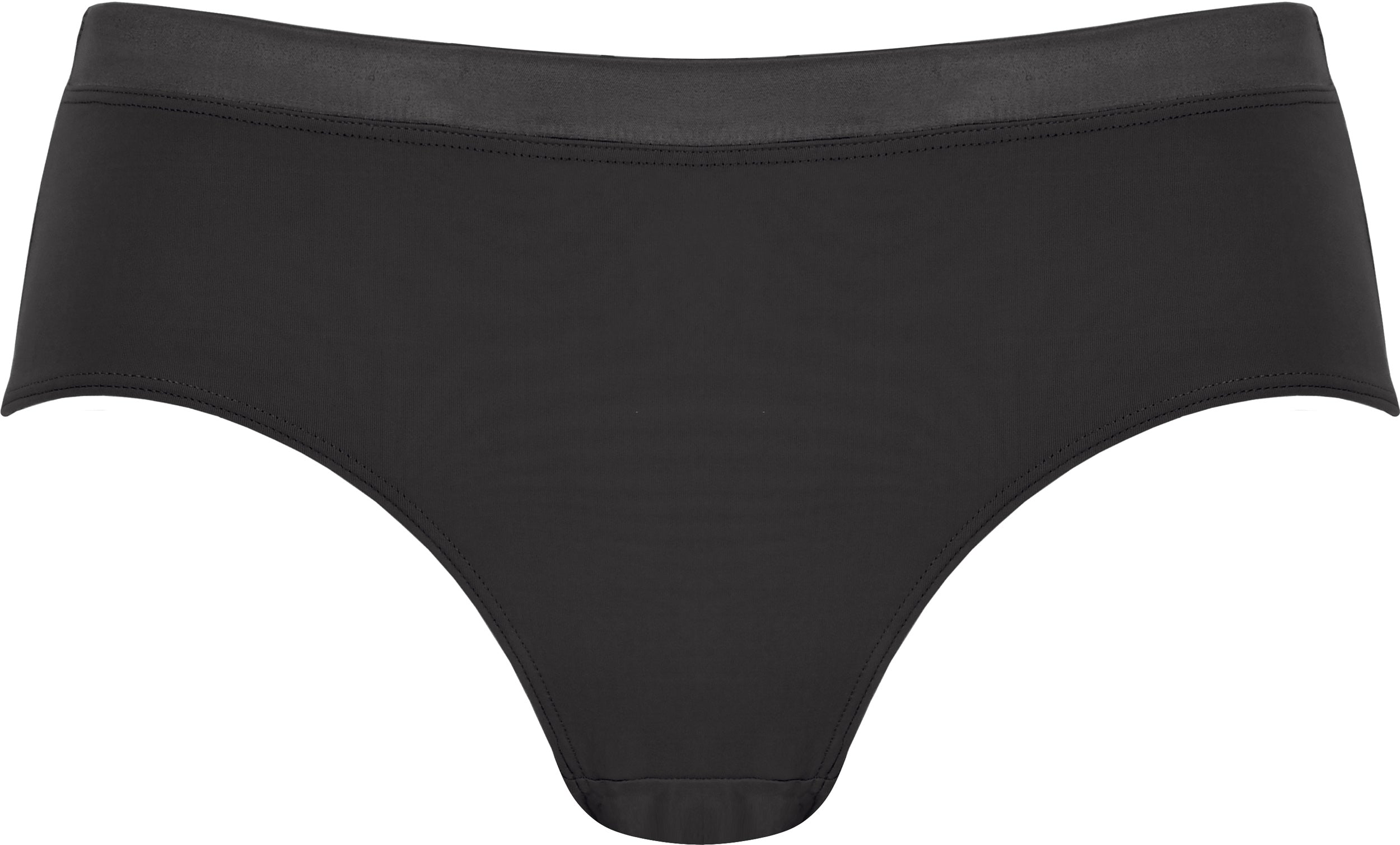 Voorzijde slip met glansband in de kleur zwart van het merk Naturana