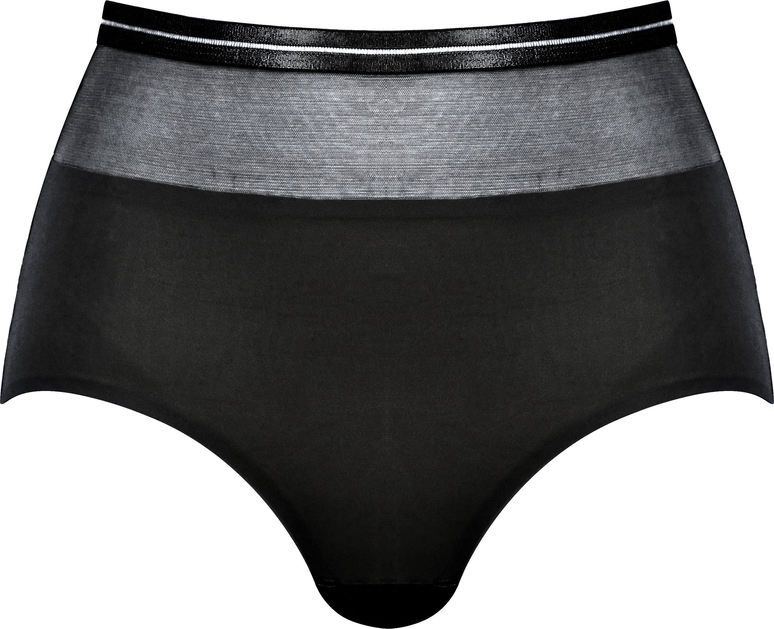 Voorzijde productafbeelding hoge slip met mesh detail in de kleur zwart van het merk Naturana