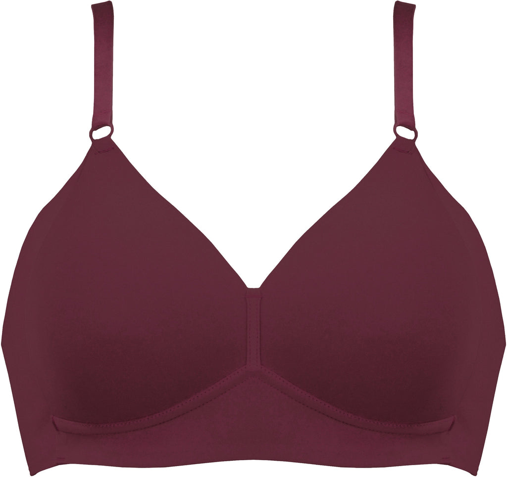 Voorzijde side smoother bh in de kleur burgundy van het merk Naturana