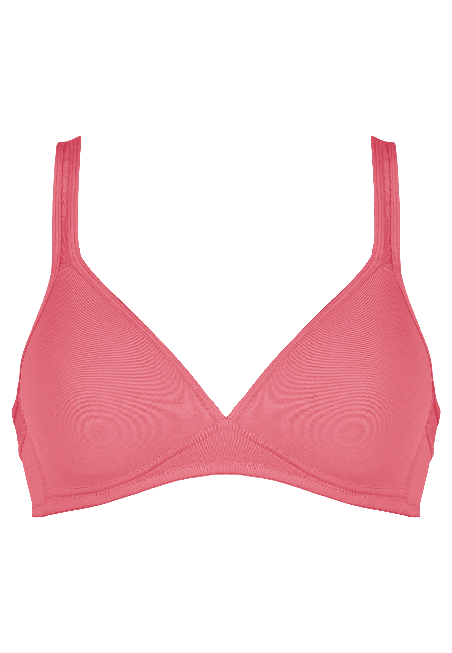 Voorzijde soft bh met mesh bandjes in de kleur rasberry mouse van het merk Naturana