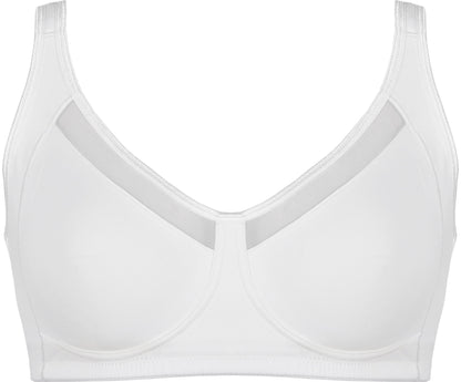 Voorzijde productafbeelding soft bh met meshrand in de kleur wit van het merk Naturana