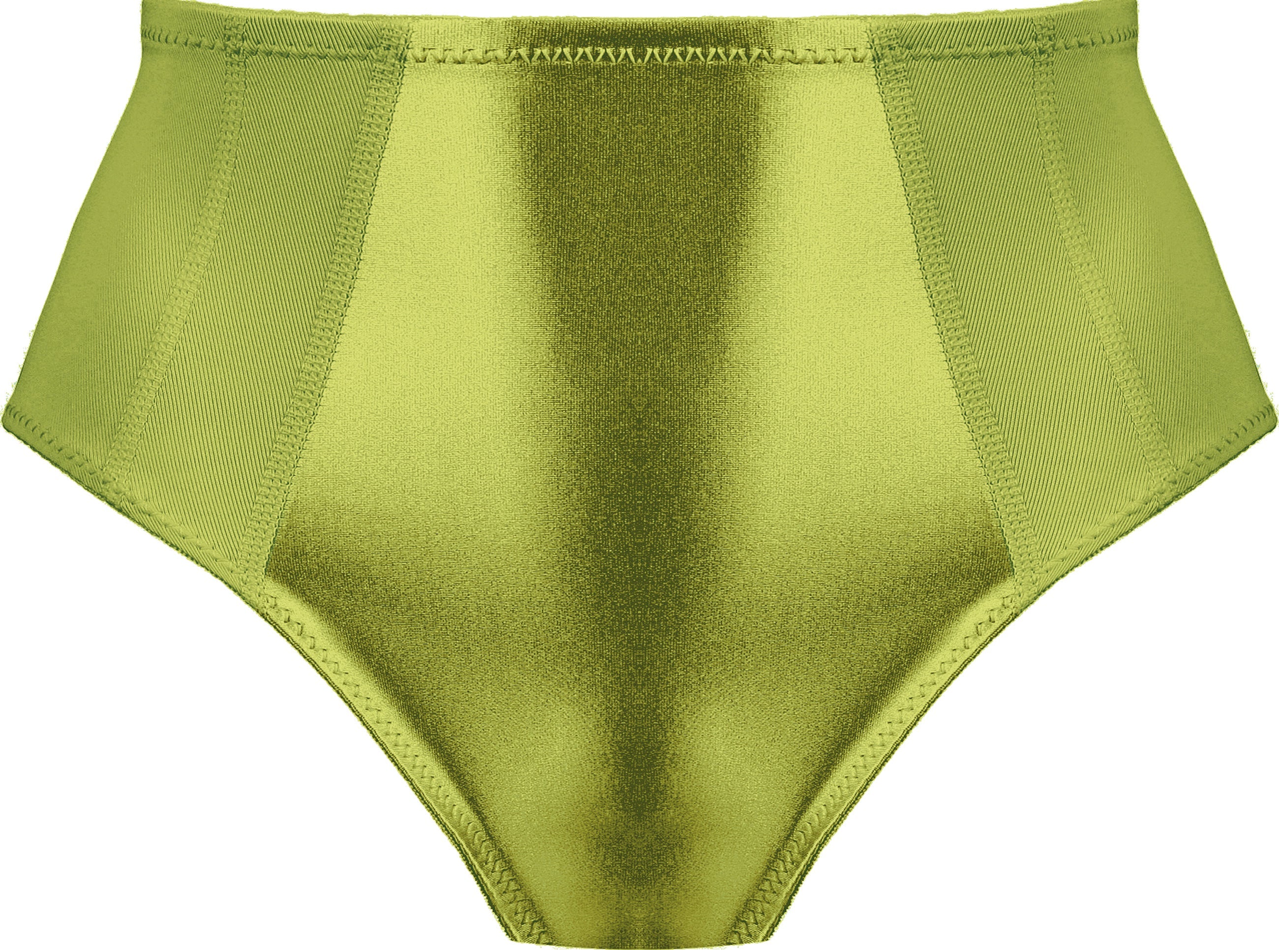 Voorzijde minimizer slip met glans in de kleur moss van het merk Naturana