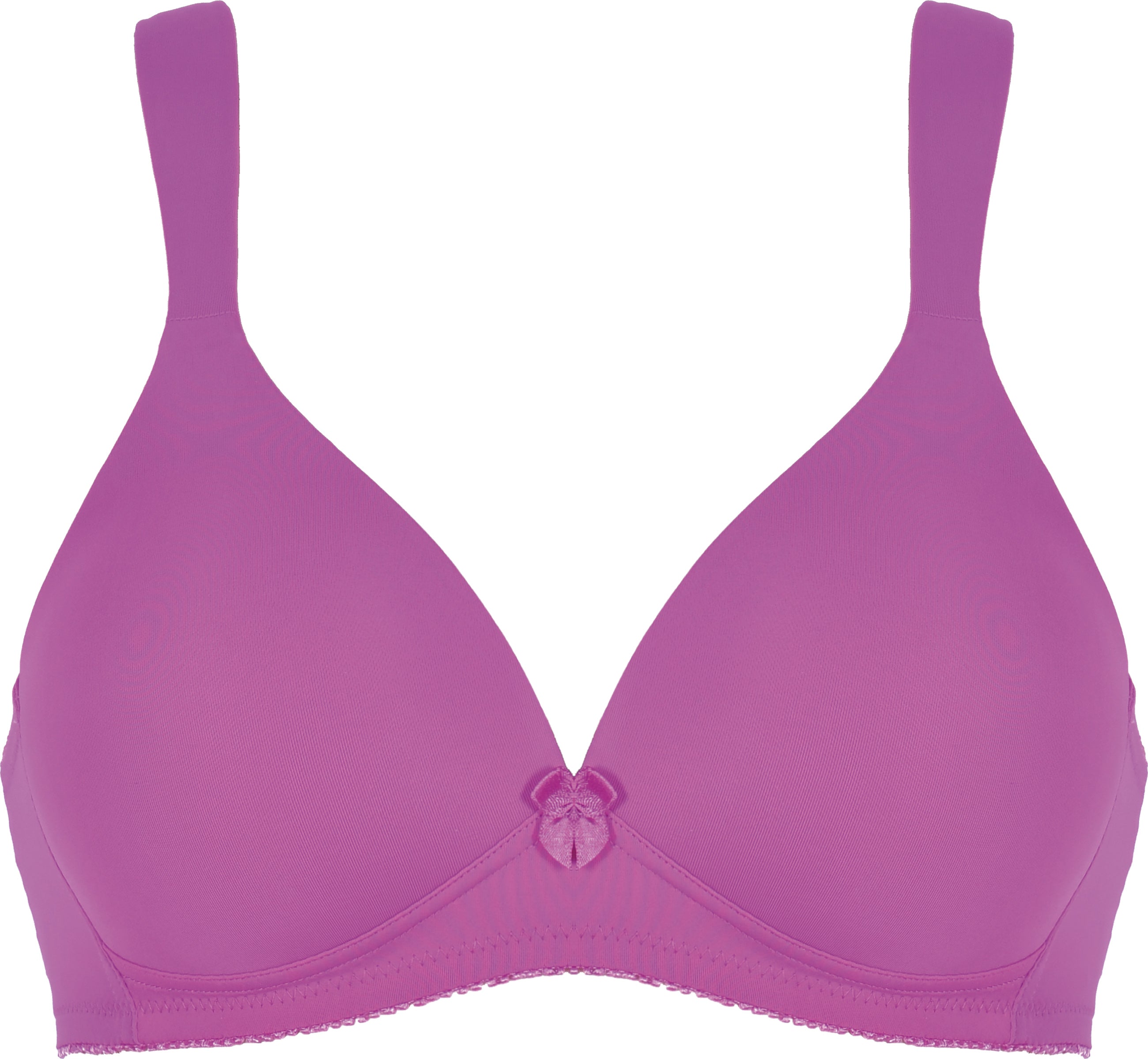 Voorzijde van soft bh met brede bandjes in de kleur purple orchid van het merk Naturana