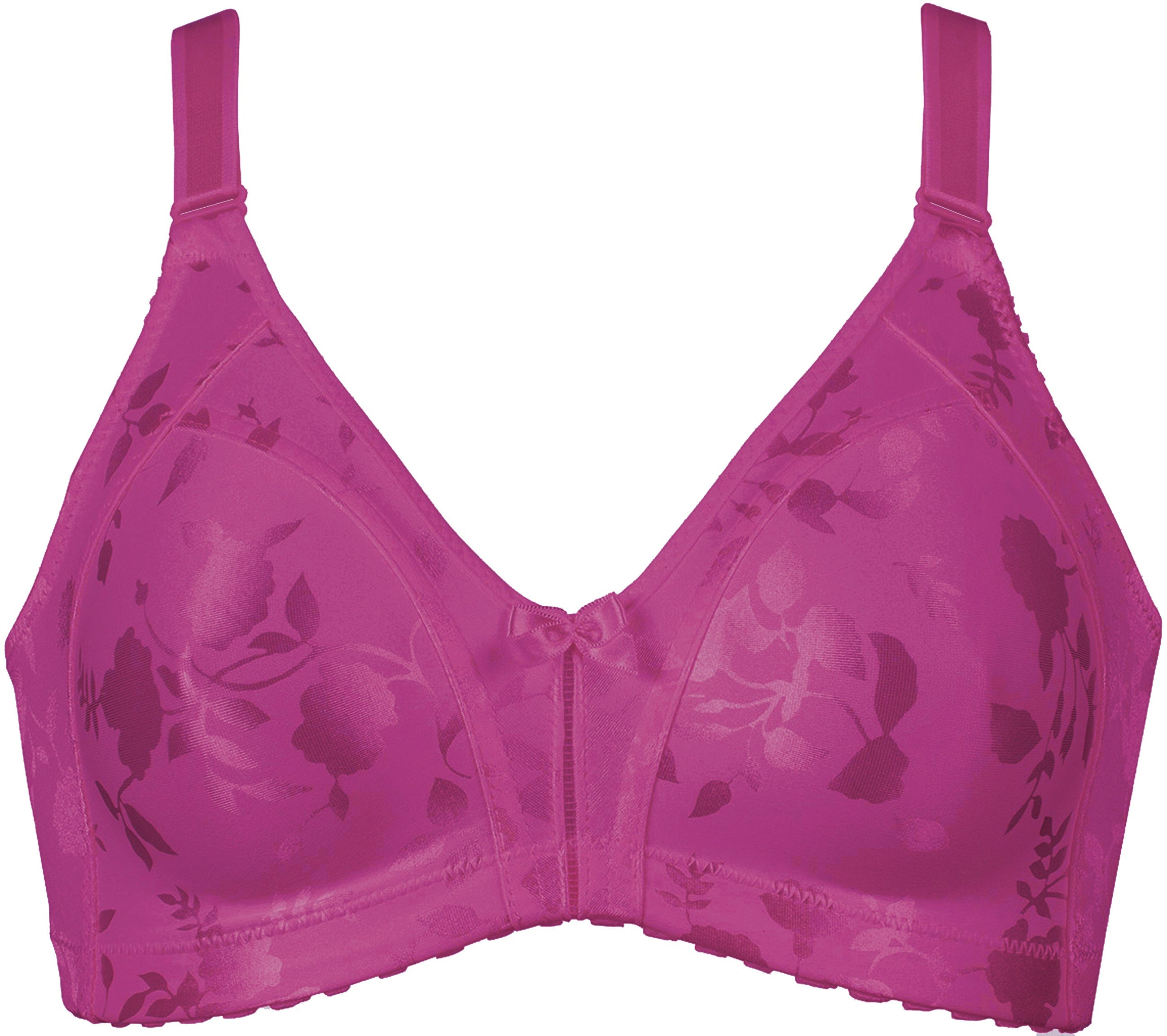 Voorzijde productafbeelding minimizer bh met bloemenpatroon in de kleur Purple orchid van het merk Naturana