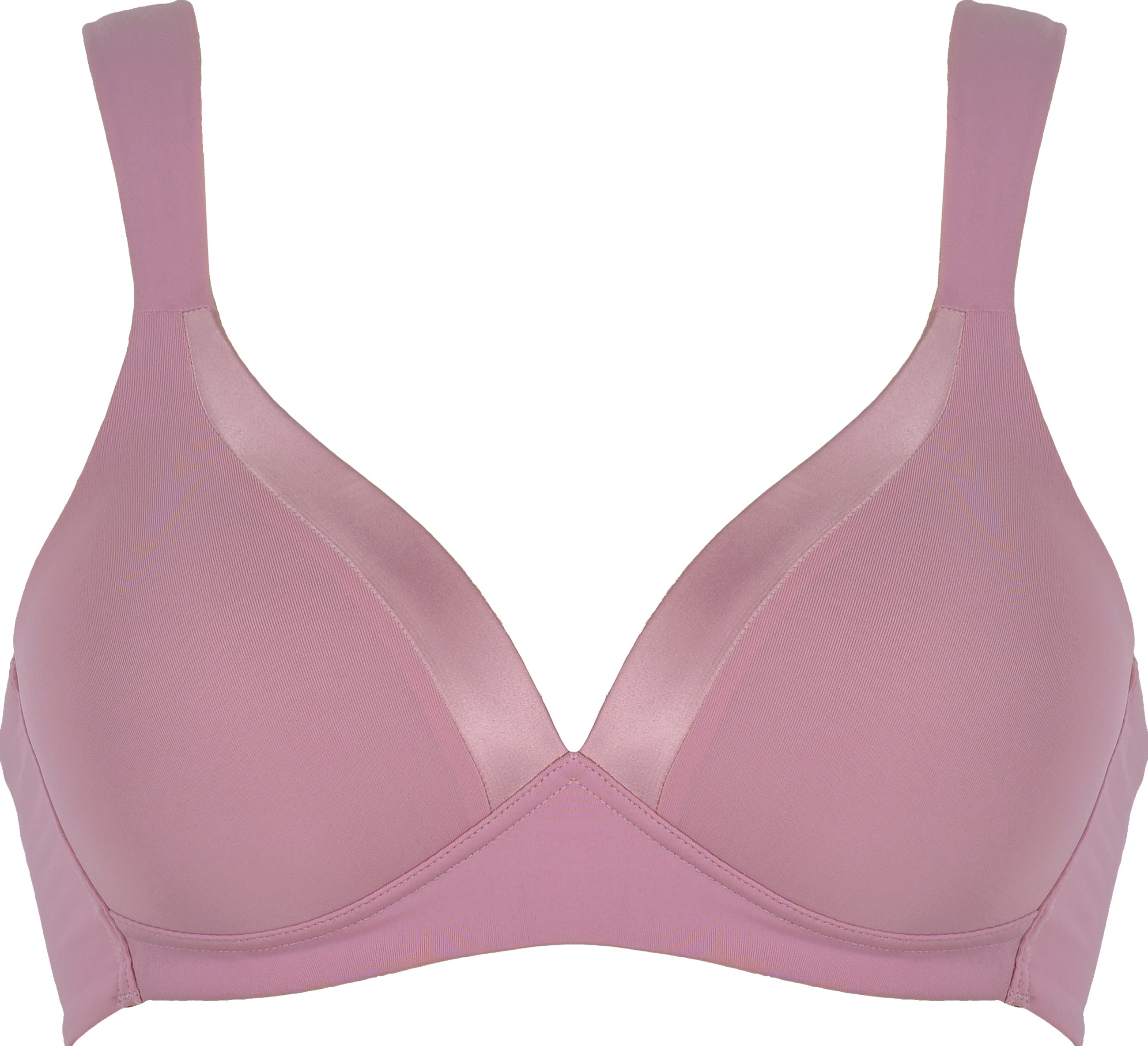 Voorzijde soft bh met glansband in de kleur smoked orchid van het merk Naturana
