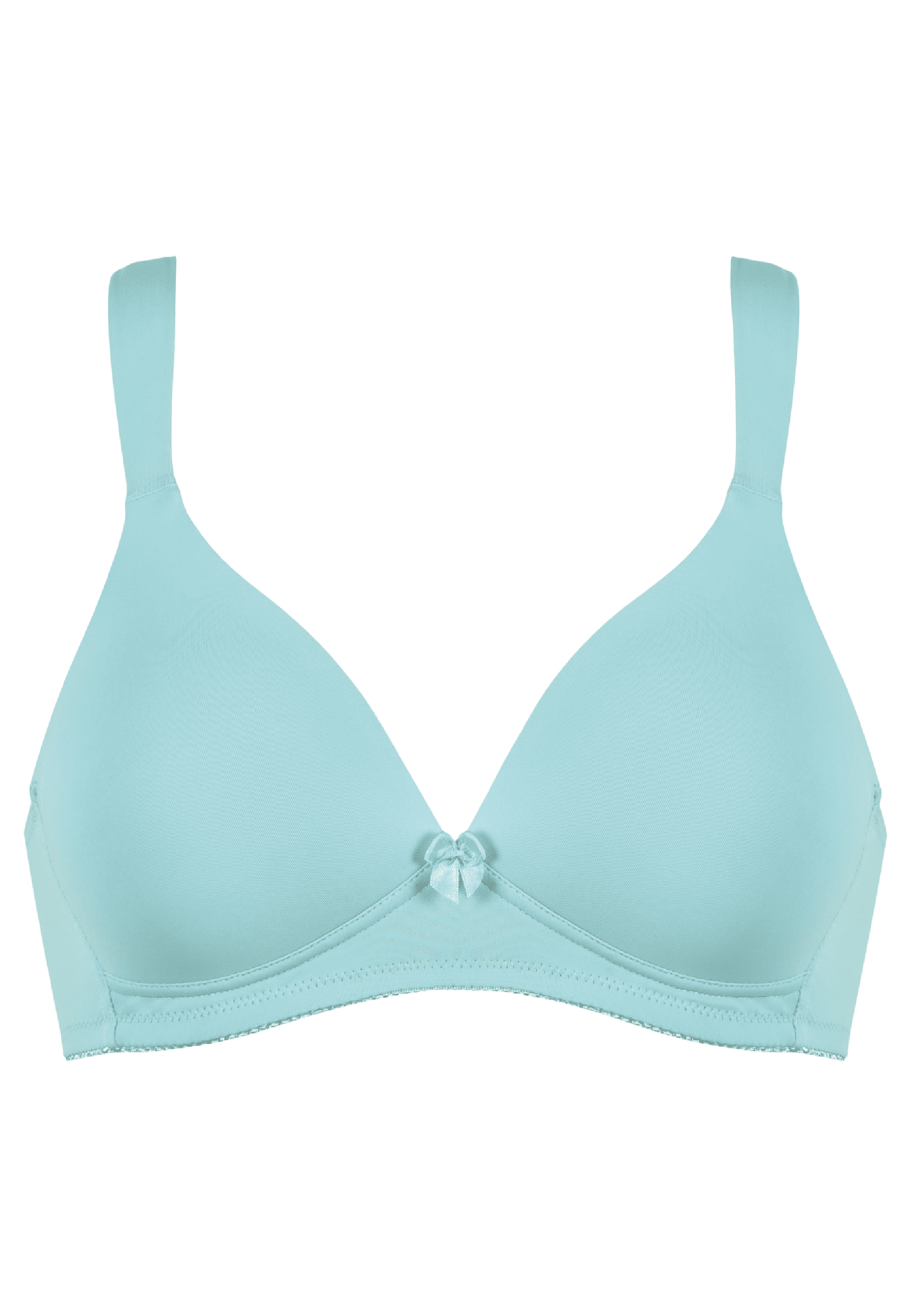 Voorzijde soft bh met brede bandjes in de kleur aquamarine van het merk Naturana