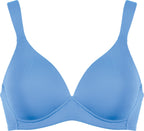 Voorzijde soft bh met brede bandjes in de kleur marina blue van het merk Naturana