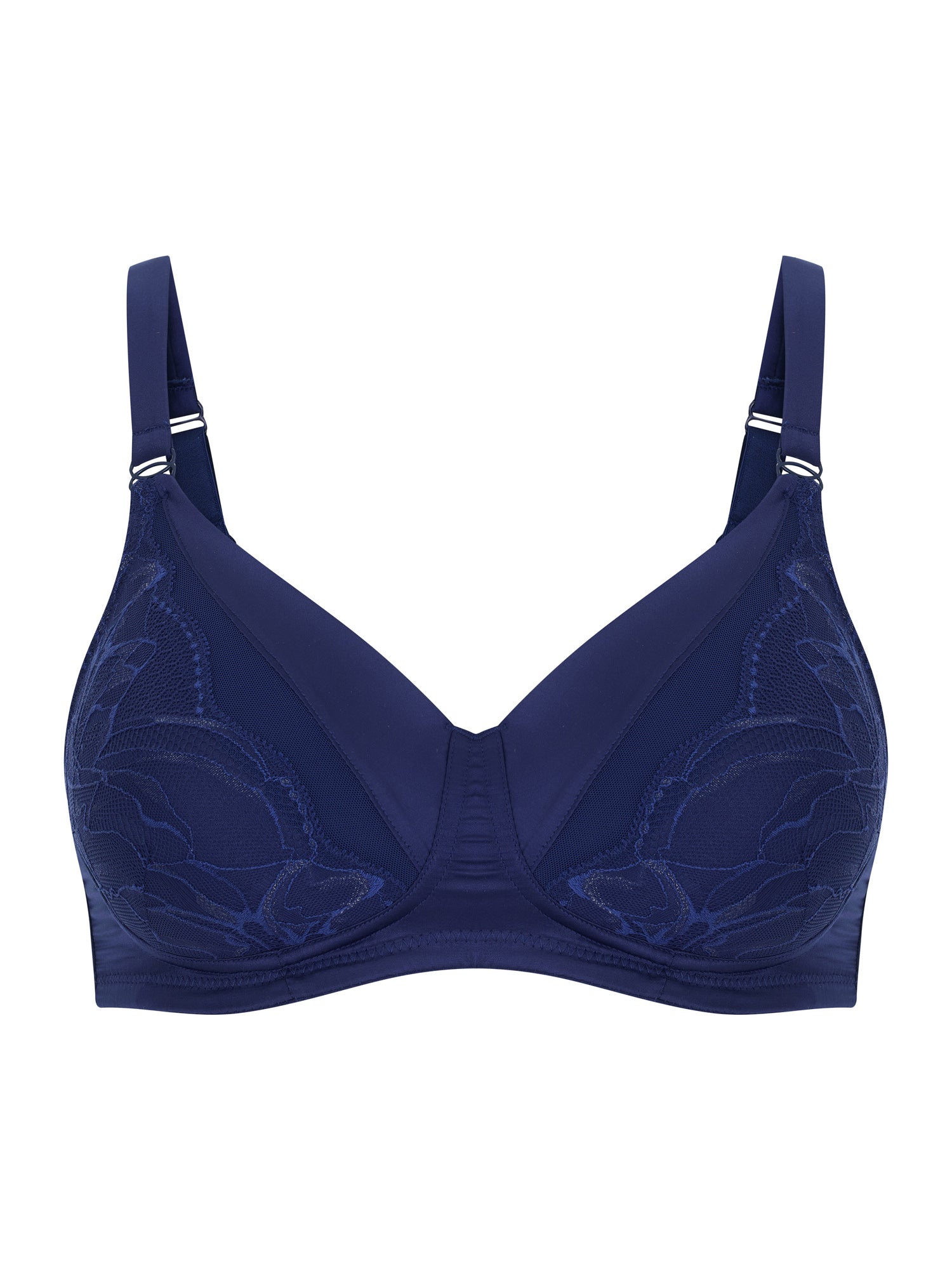 Voorzijde productafbeelding  prothese bh in de kleur blue depts van het merk Megami