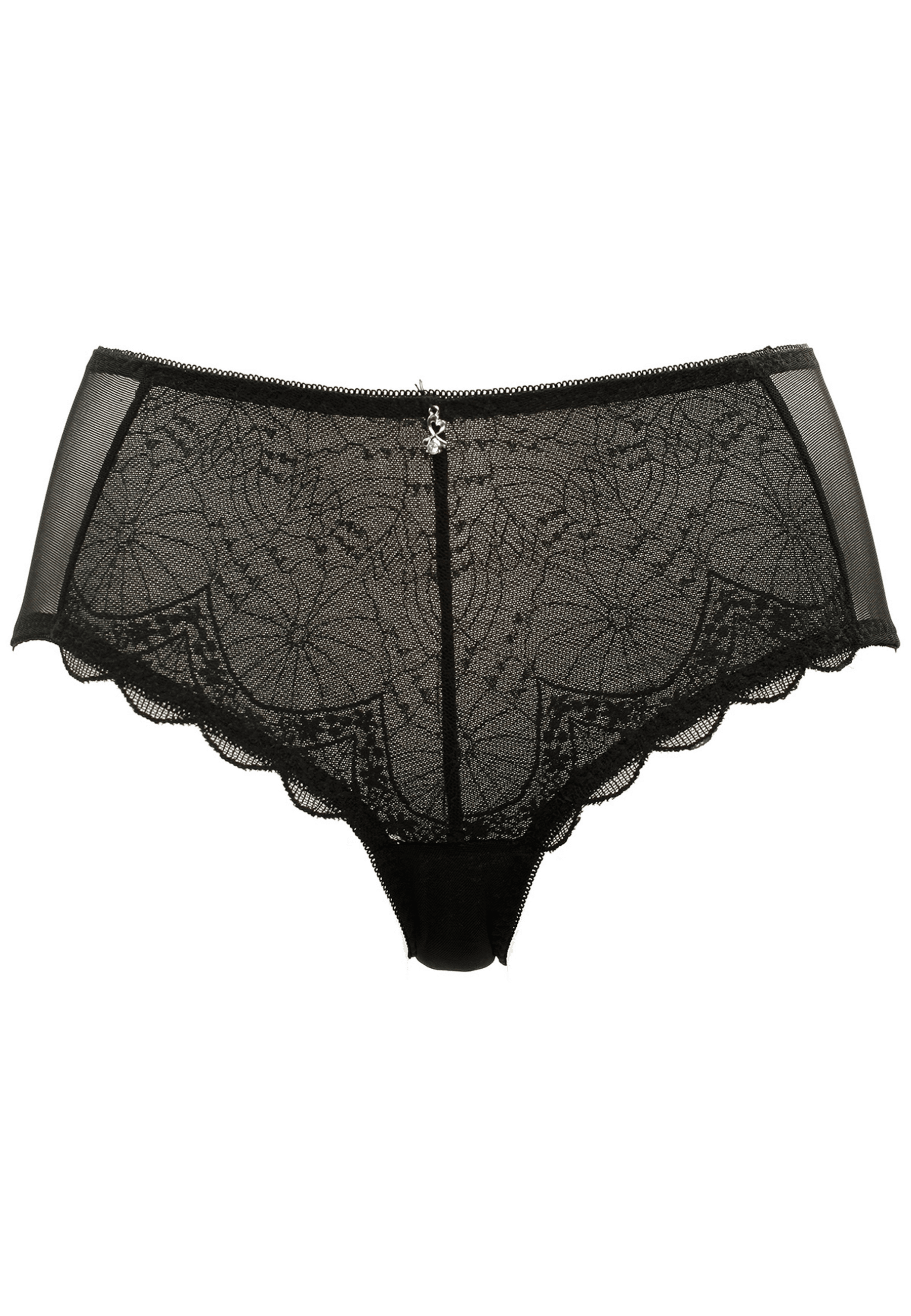 Voorzijde productafbeelding slip met kant in de kleur zwart van het merk Naturana