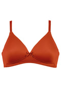 Voorzijde productafbeelding soft bh in de kleur orange saffron van het merk Naturana 